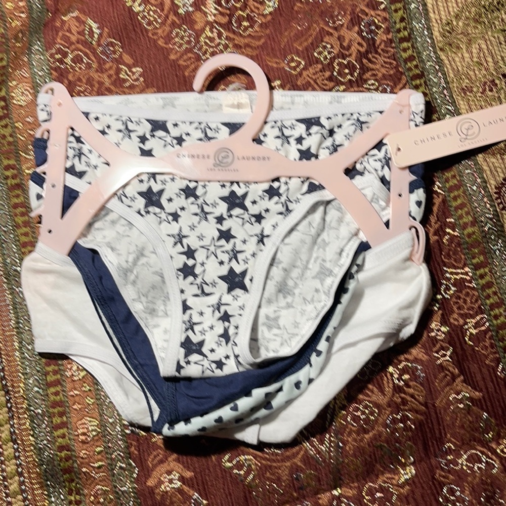 Chinese Laundry Girls Cotton Panties Multicolor Bikini Hi 4 Pair Size S 8-10